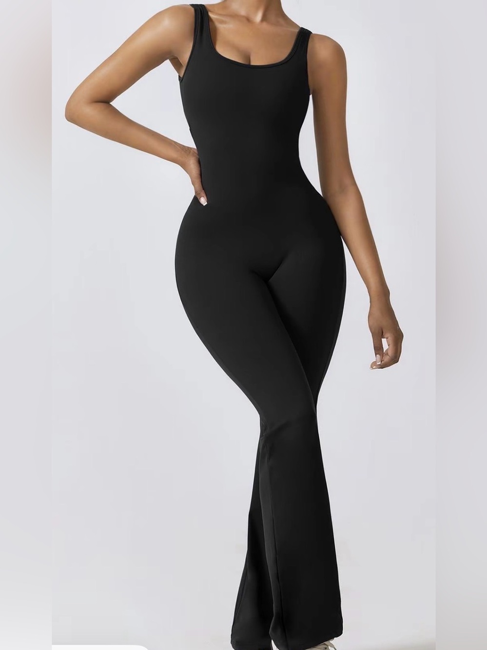 Sleek Black Boot-Cut Jumpsuit